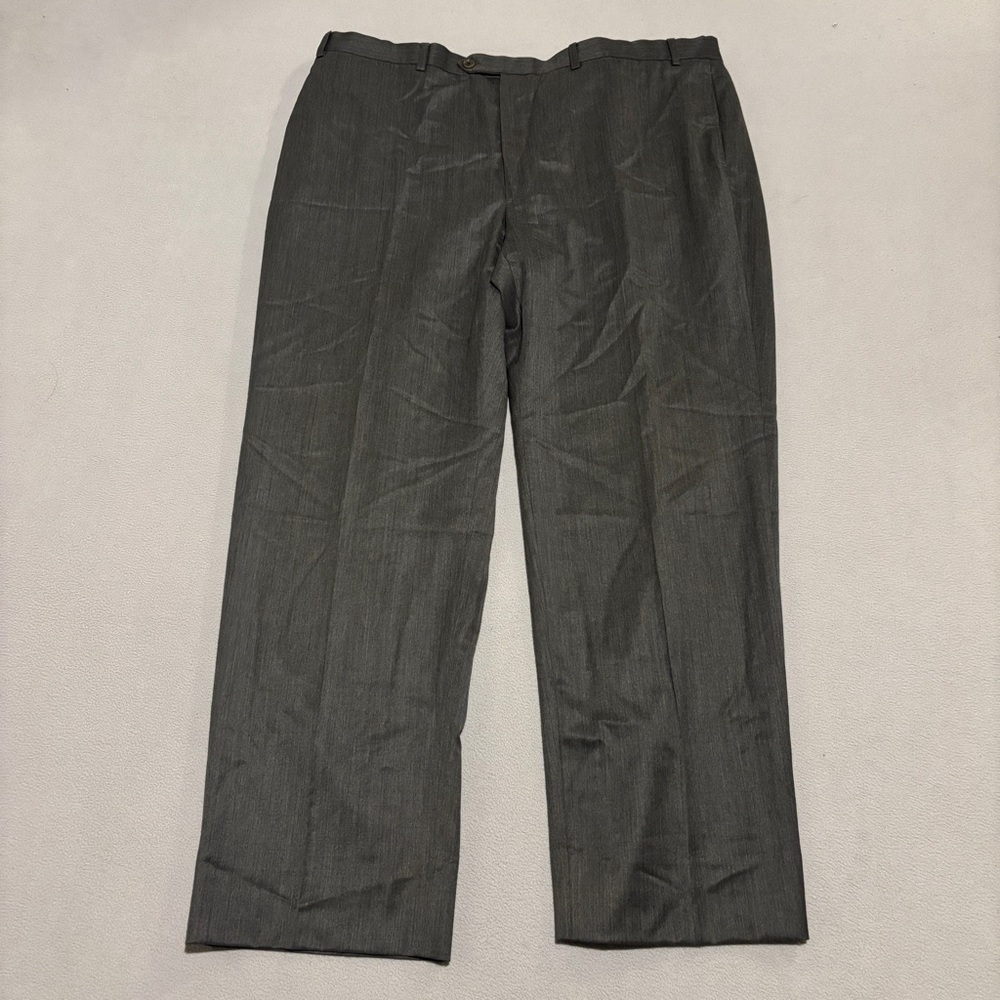 Brooks Brothers Wool Dress Pants‎ Mens 44x32 Gray Cuffed Business Casual Preppy